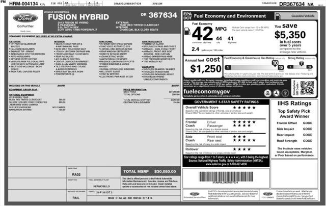 2013 Ford Fusion Hybrid SE