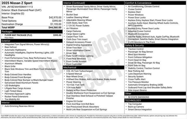 2025 Nissan Z Sport Manual Transmission