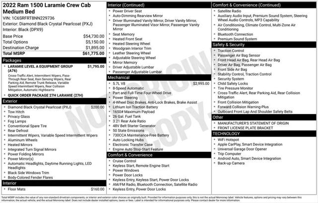 2022 Ram 1500 Laramie Crew Cab 4x4 6'4" Box