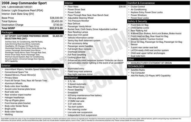 2008 Jeep Commander Sport