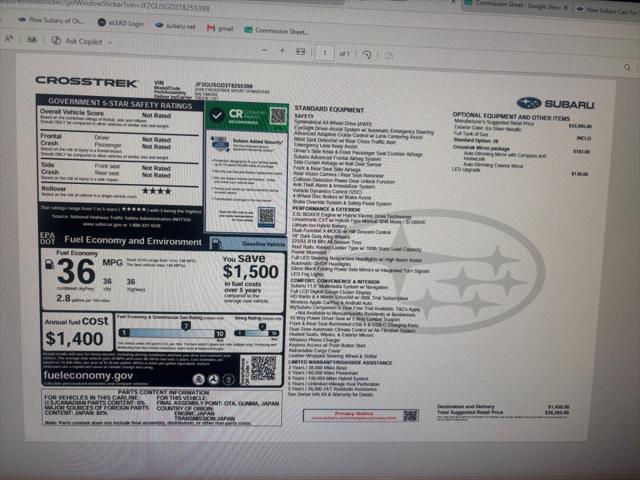 2026 Subaru Crosstrek Sport