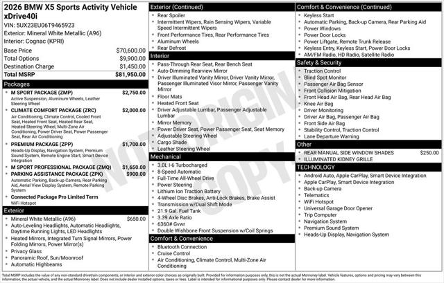 2026 BMW X5 xDrive40i