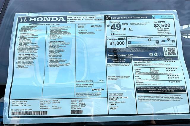 2026 Honda Civic Sport