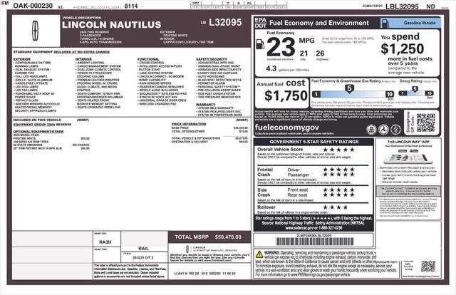 Used 2020 Lincoln Nautilus Reserve For Sale in Muscle Shoals, AL