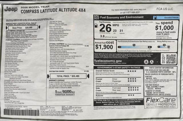 2026 Jeep Compass Latitude Altitude