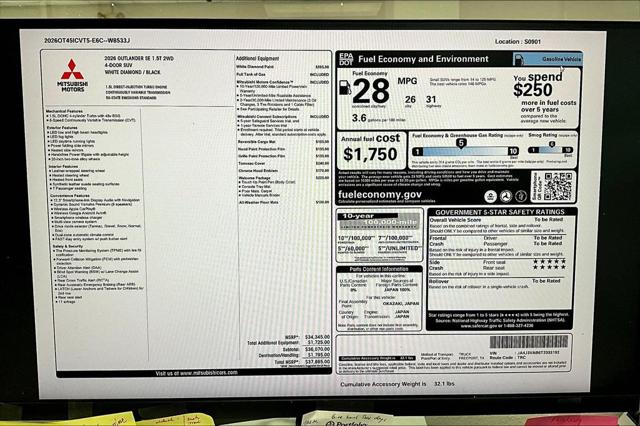 2026 Mitsubishi Outlander SE 1.5T 2WD