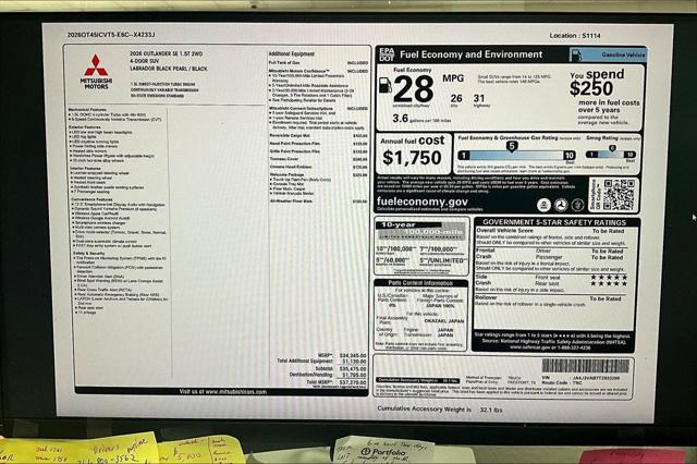 2026 Mitsubishi Outlander SE 1.5T 2WD