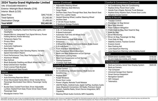2024 Toyota Grand Highlander Limited