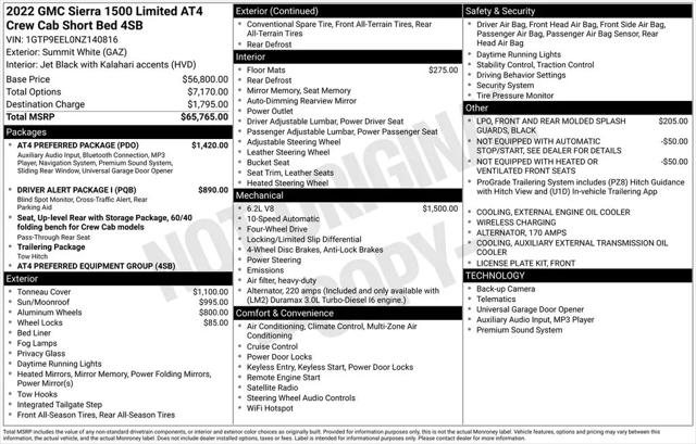 2022 GMC Sierra 1500 Limited AT4