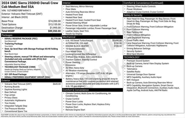 2024 GMC Sierra 2500HD 4WD Crew Cab Standard Bed Denali