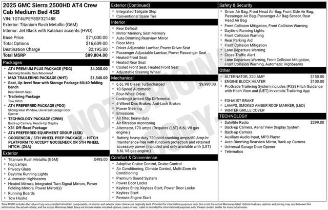 2025 GMC Sierra 2500HD 4WD Crew Cab Standard Bed AT4