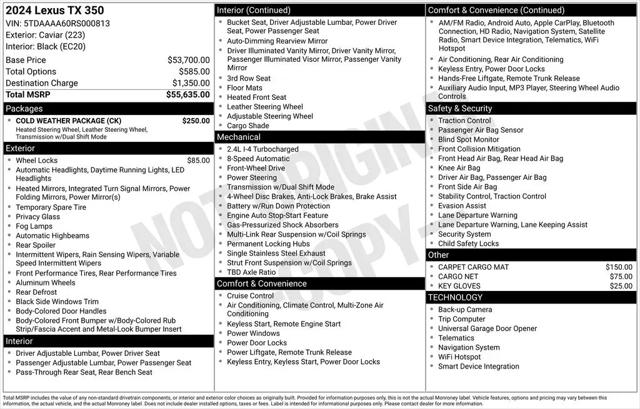2024 Lexus TX 350 TX 350