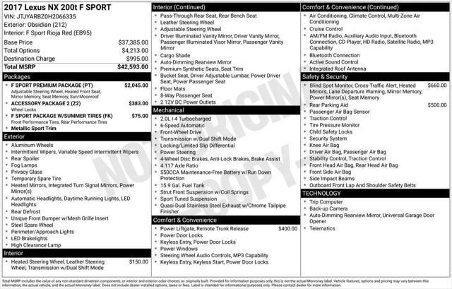 2017 Lexus NX 200t F Sport