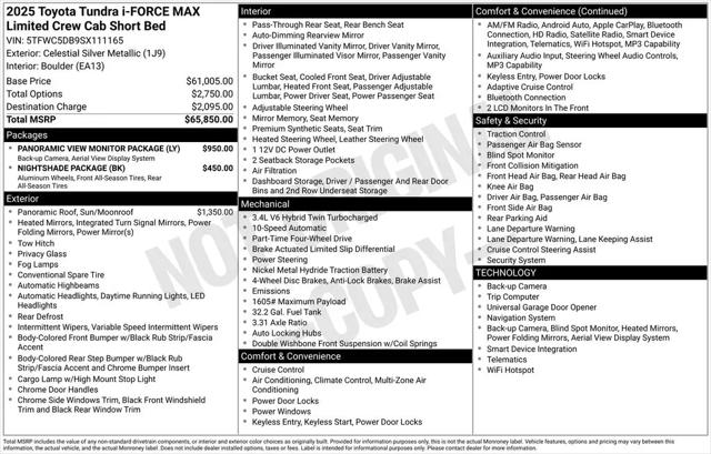 2025 Toyota Tundra Limited CrewMax 6.4' Bed