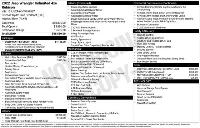 2022 Jeep Wrangler 4xe Unlimited Rubicon 4x4