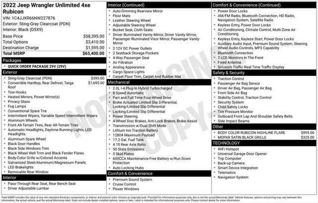 2022 Jeep Wrangler 4xe Unlimited Rubicon 4x4