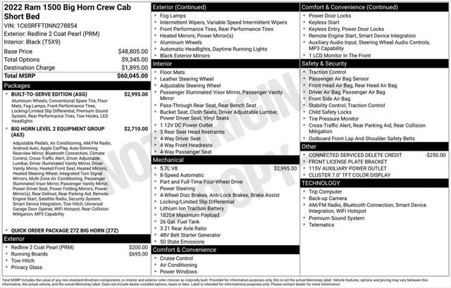 2022 Ram 1500 Big Horn Crew Cab 4x4 5'7" Box