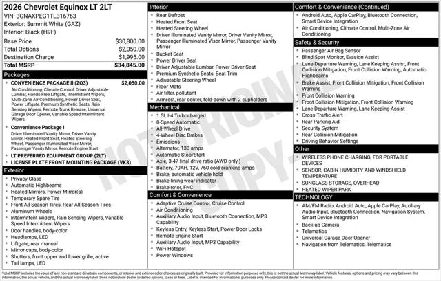 2026 Chevrolet Equinox AWD LT