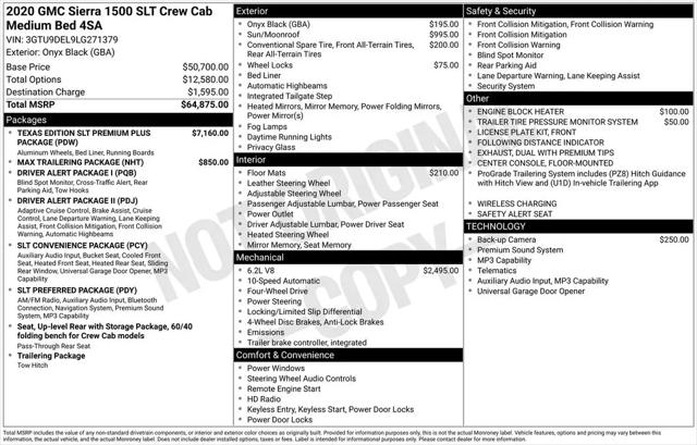 2020 GMC Sierra 1500 4WD Crew Cab Standard Box SLT
