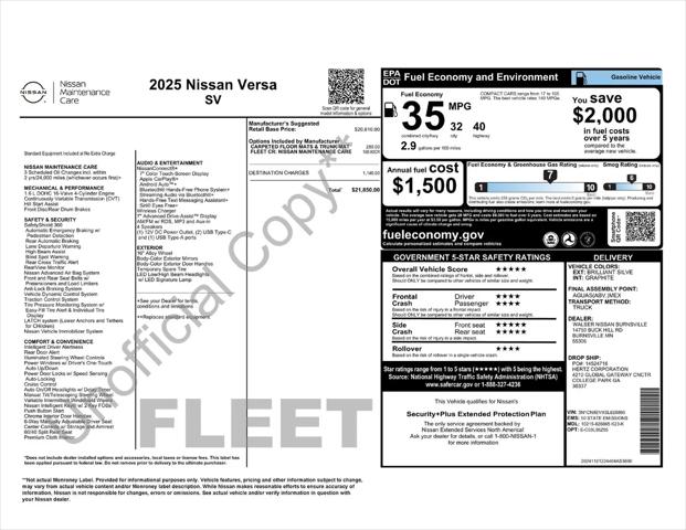 2025 Nissan Versa 1.6 SV