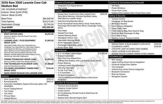 2026 Ram 3500 Laramie Crew Cab 4x4 6'4" Box