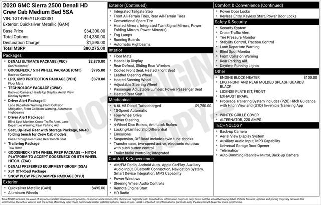 2020 GMC Sierra 2500HD 4WD Crew Cab Standard Bed Denali