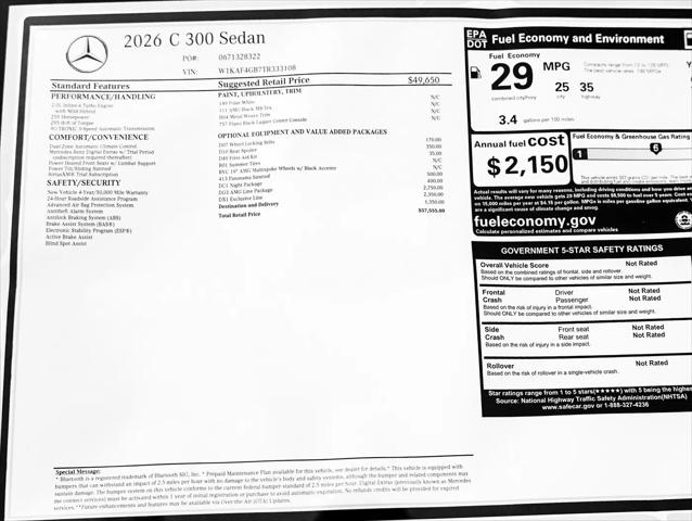 2026 Mercedes-Benz C-CLASS C 300 C 300