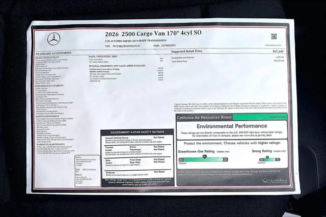2026 Mercedes-Benz Sprinter 2500 High Roof 4-Cyl Diesel