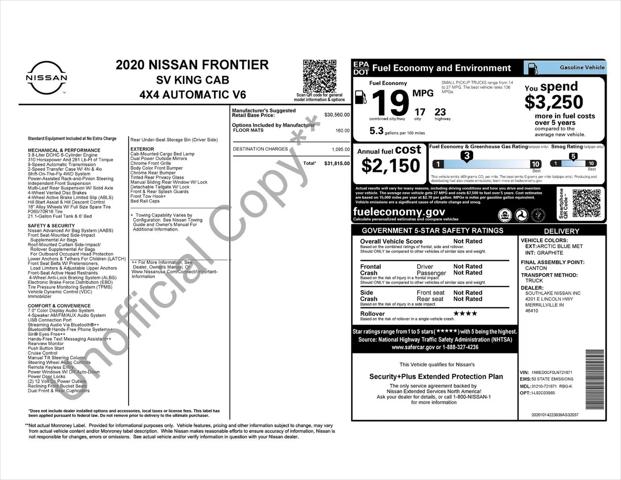 2020 Nissan Frontier King Cab SV 4x4