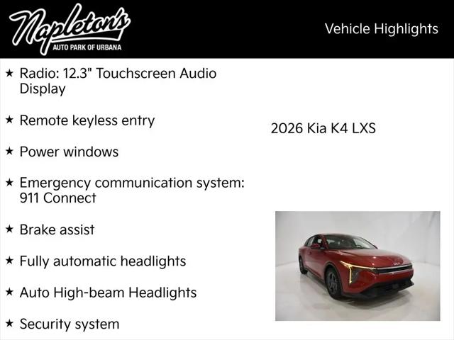 2026 Kia K4 LXS