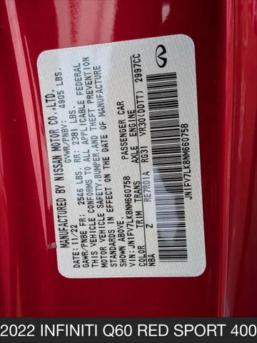 2022 INFINITI Q60 RED SPORT 400