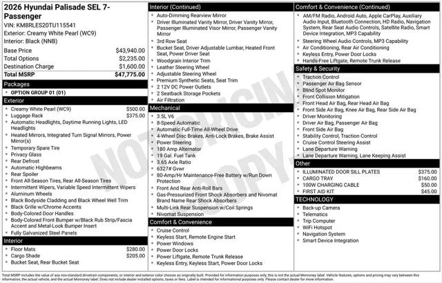 2026 Hyundai Palisade SEL 7P for sale in Pikeville, KY