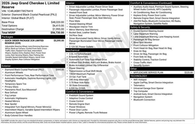 2026 Jeep Grand Cherokee L Limited Reserve