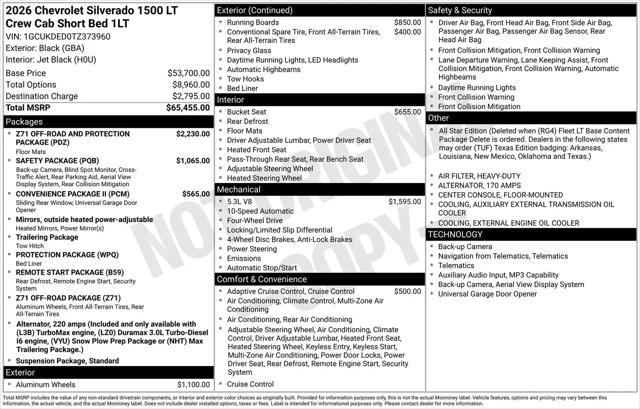 2026 Chevrolet Silverado 1500 4WD Crew Cab Standard Bed LT