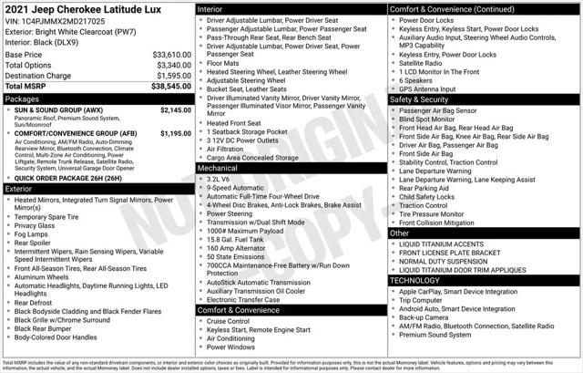 2021 Jeep Cherokee Latitude Lux 4x4