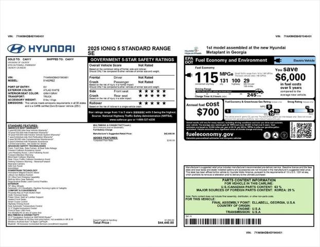 2025 Hyundai IONIQ 5 SE Standard Range