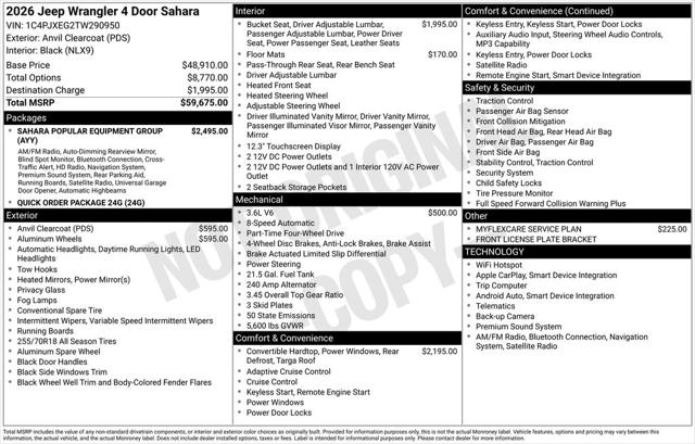 2026 Jeep Wrangler 4-Door Sahara 4x4