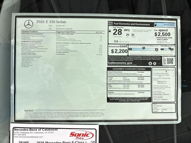 2026 Mercedes-Benz E 350 E 350