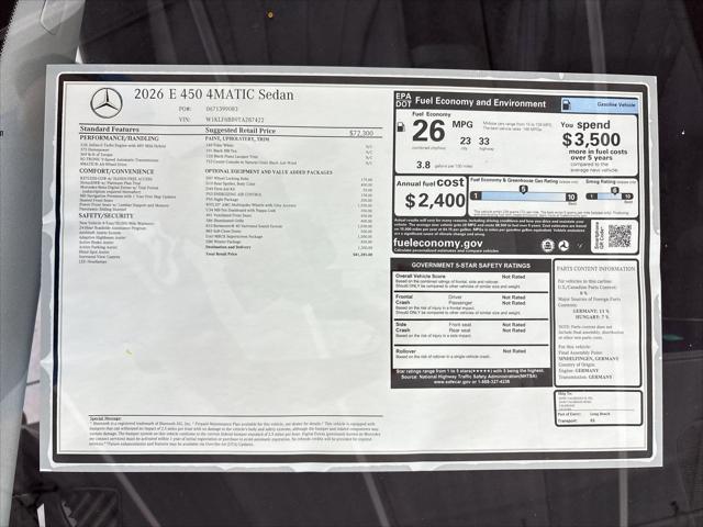 2026 Mercedes-Benz E 450 4MATIC