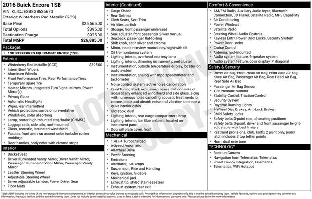 2016 Buick Encore Base