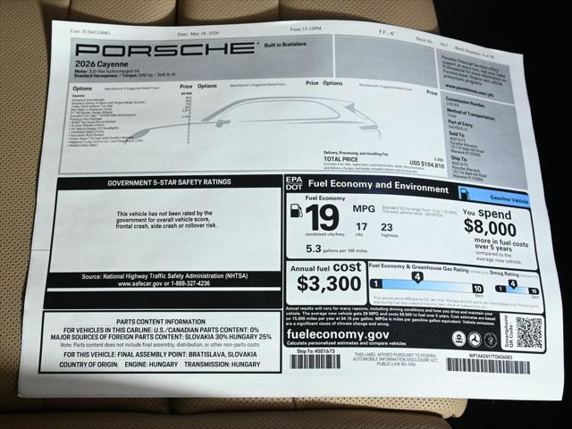 2026 Porsche Cayenne Unknown