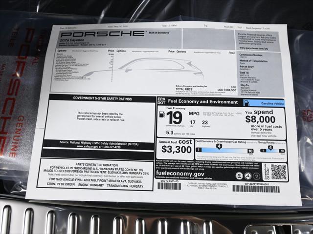 2026 Porsche Cayenne Unknown