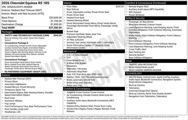 2026 Chevrolet Equinox FWD RS