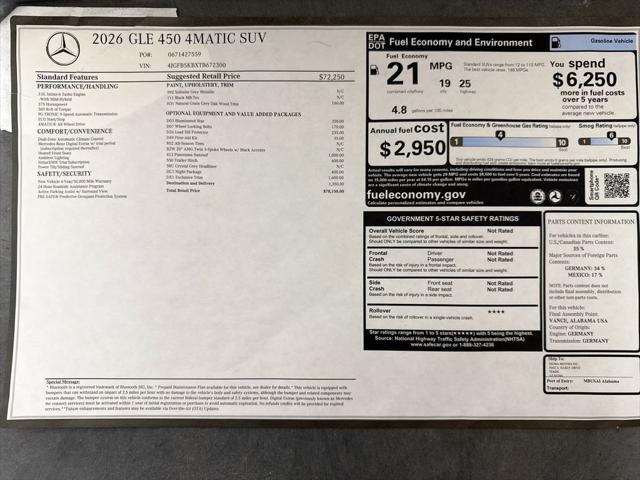 2026 Mercedes-Benz GLE GLE 450 4MATIC