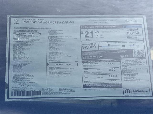 2026 Ram 1500 Big Horn Crew Cab 4x4 57 Box