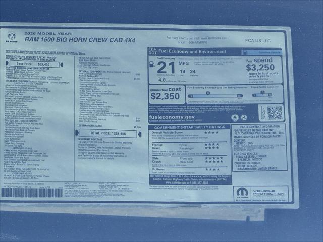 2026 Ram 1500 Big Horn Crew Cab 4x4 57 Box