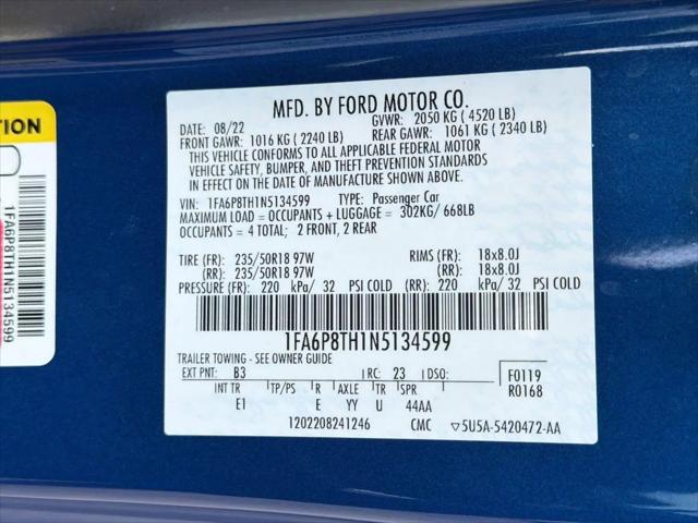 2022 Ford Mustang EcoBoost Premium Fastback