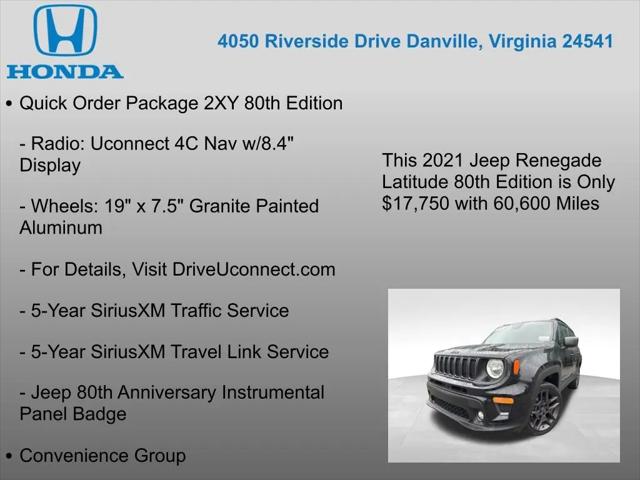2021 Jeep Renegade 80th Anniversary 4x4