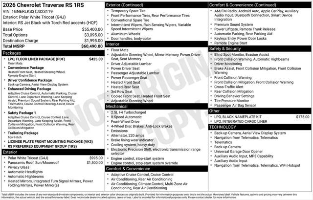 2026 Chevrolet Traverse FWD RS