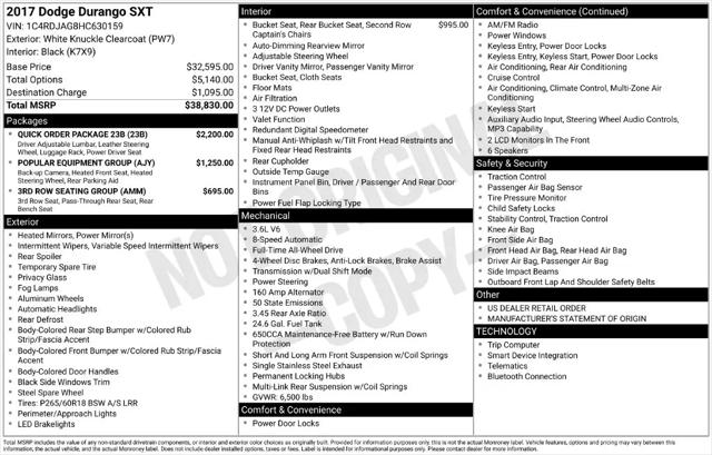 2017 Dodge Durango SXT AWD